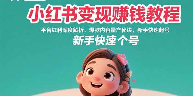 图片[1]-（15559期）小红书变现赚钱教程：平台红利深度解析，爆款内容量产秘诀，新手快速起号