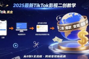 2025年最新TikTok影视二创教学，从注册到发布撸美金全流程，跨境变现新机遇-麦资源网
