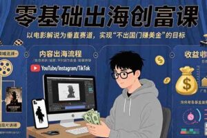 （15709期）零基础出海创富课：以电影解说为垂直赛道，实现不出国门赚美金的目标-麦资源网