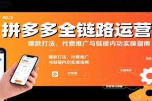 拼多多全链路运营课，爆款打法、付费推广与链接内功实操指南-麦资源网