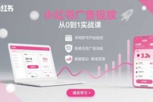 小红书广告投放从0到1的实战课，学完即可开始投放，拒绝无效广告消耗-麦资源网