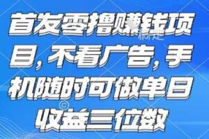 首发零撸挣钱项目 不看广告 手机随时可做 单日收益三位数【揭秘】-麦资源网