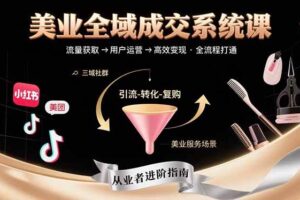 （15650期）美业全域成交系统课程：帮助美业从业者打通从流量获取到高效变现全流程-麦资源网