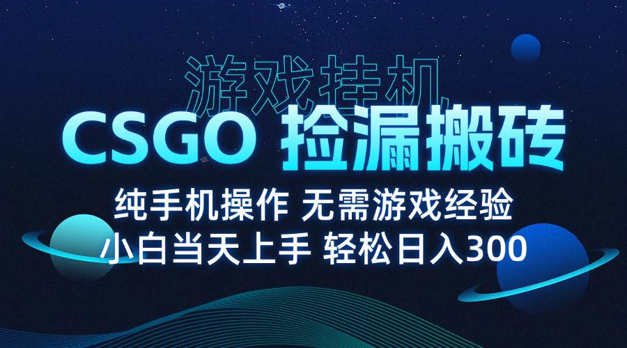 图片[1]-（15820期）8月最新游戏搬砖，CSGO纯挂机，不需要玩游戏，实现真挂机，月入1W+