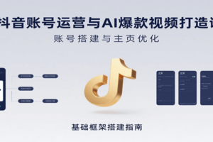 抖音账号运营与AI爆款视频打造课：含账号搭建、运营及多种AI特效视频制作方法-麦资源网