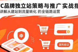 （15818期）DTC品牌独立站策略与推广实战指南，系统讲解从建站到流量转化的全链路运营-麦资源网