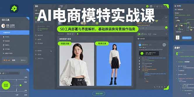 图片[1]-（15722期）AI电商模特实战课，SD工具部署与界面解析，基础换装换背景操作指南