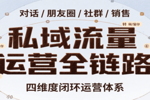 私域流量运营全链路，开场对话设计、朋友圈运营、社群管理、一对一销售SOP-麦资源网