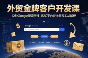 （15724期）外贸金牌客户开发课，12种Google搜索密技，B2C平台逆向开发实战解析-麦资源网