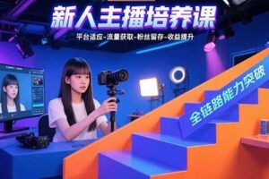 （15701期）新人主播培养课：平台适应-流量获取-粉丝留存-收益提升 全链路能力突破-麦资源网