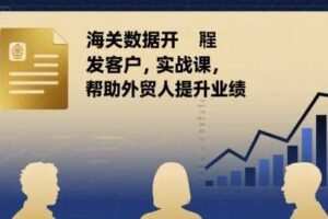 海关数据开发客户实战课,帮助外贸人提升业绩-麦资源网
