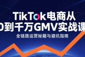 TikTok电商从0到千万GMV实战课，从0到1拆解实战秘籍-麦资源网