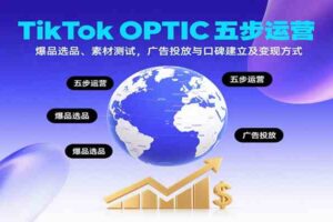 TikTok OPTIC五步运营，爆品选品、素材测试，广告投放与口碑建立及变现方式-麦资源网