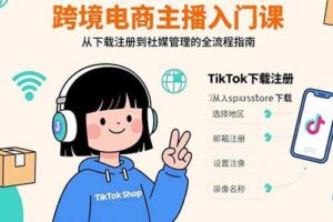 （15708期）跨境电商主播入门课，TikTok下载注册，支付工具配置，社媒账号管理全流程-麦资源网