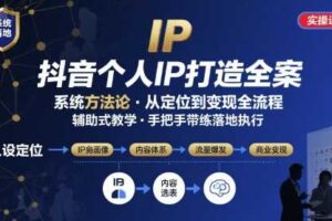 抖音个人IP系统落地实操大课，实操课程，辅助落地-麦资源网