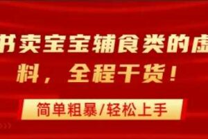 小红书卖宝宝辅食类的虚拟资料，从引流到私域变现，全程干货，简单粗暴，轻松上手-麦资源网