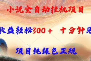 （15658期）小说全自动挂机项目，单日收益轻松300，十分钟见收益，项目纯绿色正规-麦资源网