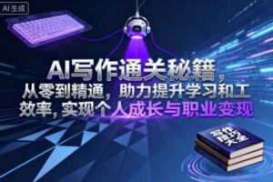 AI写作通关秘籍，从零到精通，助力提升学习和工作效率，实现个人成长与职业变现-麦资源网