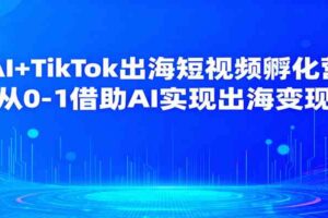 AI+TikTok出海短视频孵化营，从0-1借助AI实现出海变现-麦资源网