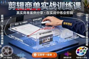 剪辑商单实战训练课,真实商单案例分享,在实战中练会剪辑-麦资源网