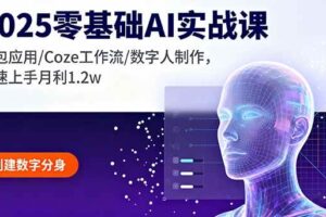 (16118期)2025零基础AI实战课,豆包应用/Coze工作流/数字人制作,快速上手月利1.2w-麦资源网