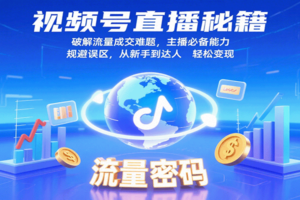 视频号直播秘籍，破解流量成交难题，主播必备能力，规避误区，从新手到达人轻松变现-麦资源网