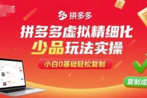 拼多多虚拟精细化少品玩法实操，小白0基础轻松复制-麦资源网