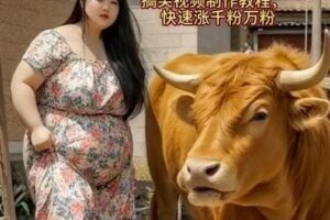 AI美女和大黄牛摔跤搞笑荒诞视频制作教程，快速涨千粉万粉-麦资源网