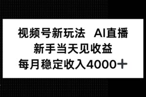 （16080期）视频号新玩法AI直播，新手小白当天见收益，月入4000+-麦资源网
