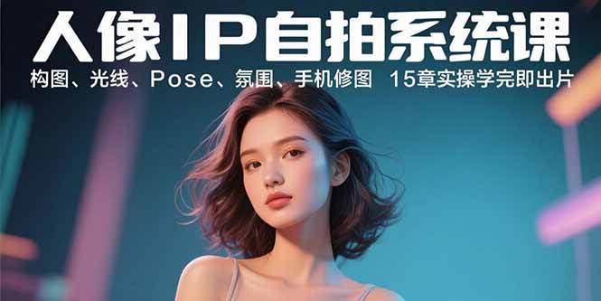 图片[1]-（15920期）人像IP自拍系统课：构图、光线、Pose、氛围、手机修图 15章实操学完即出片
