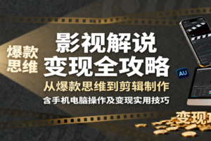影视解说变现全攻略：从爆款思维到剪辑制作，含手机电脑操作及变现实用技巧-麦资源网