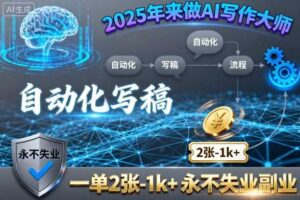 2025年来做AI写作大师，自动化写稿，一单2张-1k+，永不失业副业-麦资源网