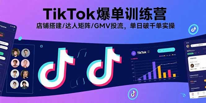 图片[1]-（15920期）TikTok爆单训练营，店铺搭建/达人矩阵/GMV投流，单日破千单实操