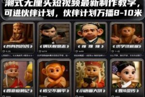 潮式无厘头短视频最新制作教学，可进伙伴计划，伙伴计划万播8-10米-麦资源网