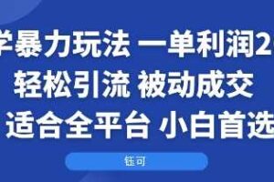 国学暴力玩法：一单利润2张+轻松引流 被动成交  适合全平台   小白首选-麦资源网