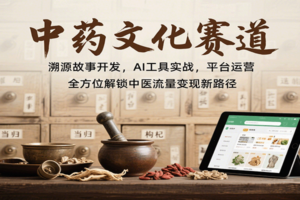 中药文化赛道：溯源故事开发，AI工具实战，平台运营，全方位解锁中医流量变现新路径-麦资源网