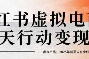 小红书虚拟电商14天变现训练营，虚拟产品，2025年普通人在小红书最后的搞钱机会（更新）-麦资源网