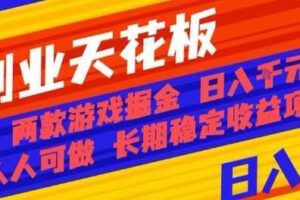 副业天花板！两款游戏掘金：日入1k+，人人可做，纯干货，长期稳定收益项目【揭秘】-麦资源网