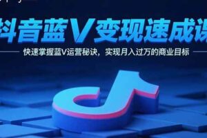 （15950期）抖音蓝V变现速成课，快速掌握蓝V运营秘诀，实现月入过万的商业目标-麦资源网