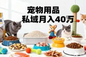 月变现40个！宠物用品私域运营的精准掘金之道玩法-麦资源网