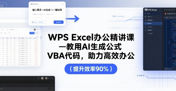 WPS Excel办公精讲课，教用 AI 生成公式，VBA 代码，助力*办公