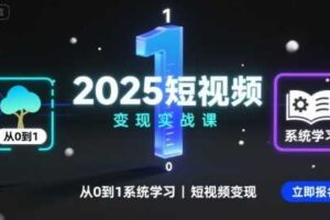 2025短视频变现实战课，从0到1系统学习短视频变现-麦资源网