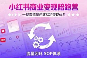 小红书商业变现陪跑营，轻IP矩阵 私域获客 聚光投流，一整套流量闭环SOP变现体系-麦资源网