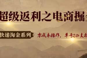 快递淘金系列；超级返利之电商掘金，零成本操作，单号20+支持多号-麦资源网