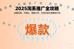 （16067期）2025淘系推广全攻略，店铺诊断、万相台、智能计划，打造日销万级爆款计划-麦资源网
