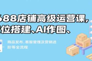 1688店铺高级运营课，定位搭建、AI作图、商品发布、客服管理及营销进阶等全流程-麦资源网