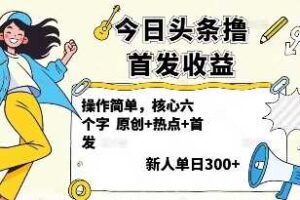 今日头条撸首发玩法，操作简单，新人一天3张+-麦资源网