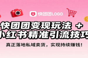 快团团变现玩法+小红书精准引流技巧，真正落地私域卖货，一年从0做到月入3万+-麦资源网