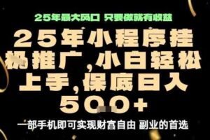 微信小程序挂G推广，解放双手，保底日入5张【揭秘】-麦资源网