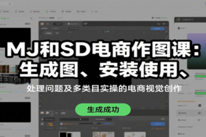 MJ和SD电商作图课:生成图、安装使用、处理问题及多类目实操的电商视觉创作-麦资源网